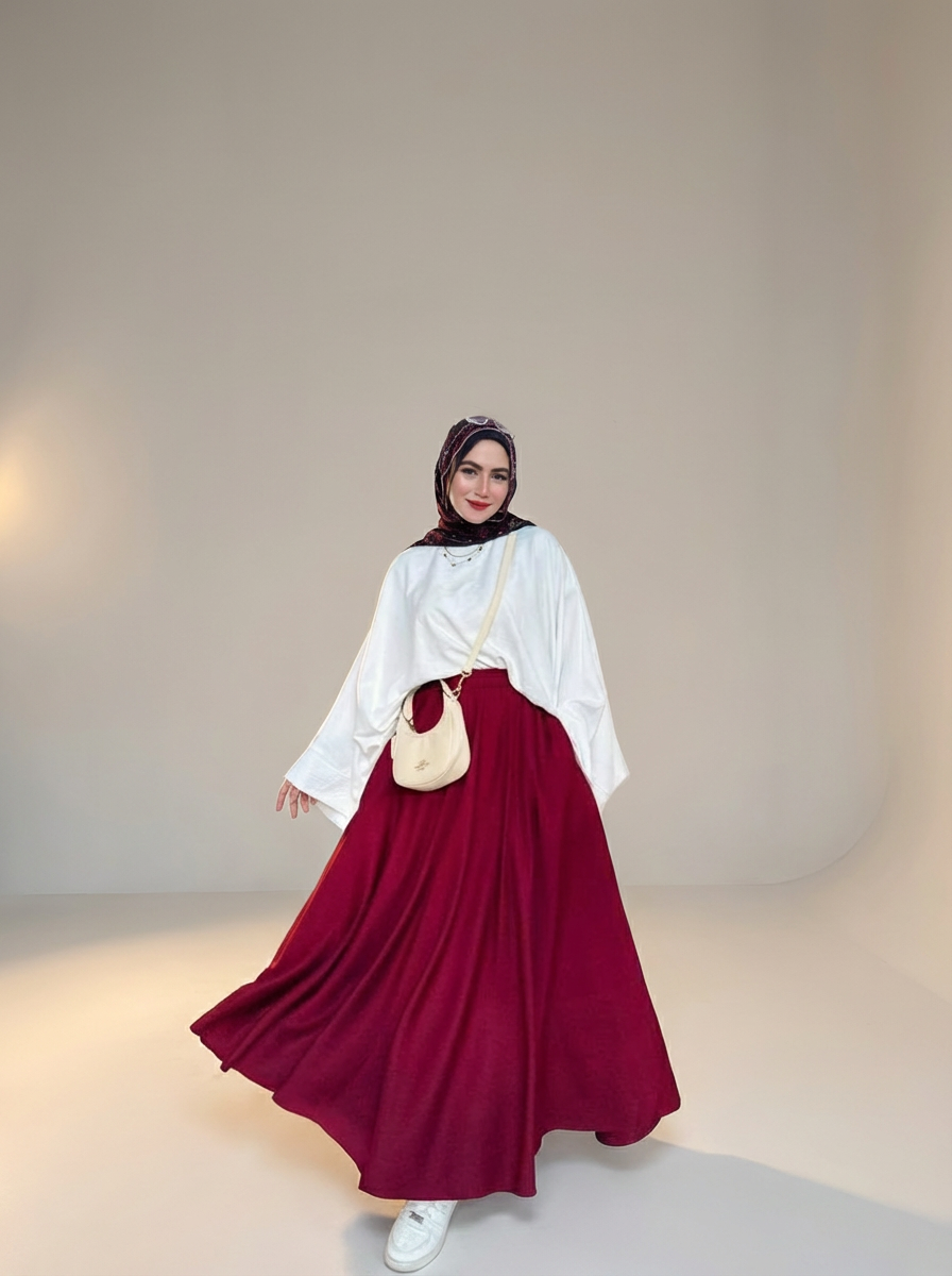 بلوزة كتان و جيبة إسكوبا